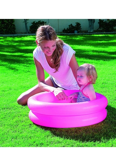 Bestway 2 Boğum Desenli Zeminli Çocuk Havuzu, (61x15 cm) 51061 Pembe