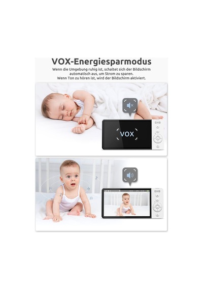 Bebek Monitörü Kamera, 5 Inç 720p Hd, 350 Dönüş, 5000 Mah, Gece Görüşü, Vox Modu