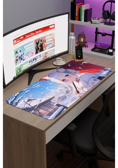 Azur Lane Kaymaz Dikişli Kauçuk Oyuncu Mousepad V3 - 90x40 Xxl Gaming Mouse Pad Fare Altlığı