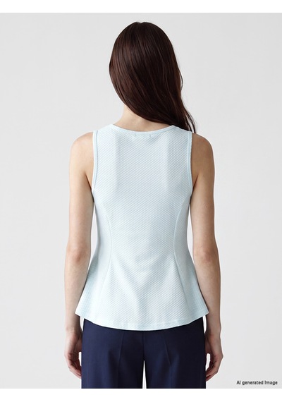 Lcw Vision Turkuaz Bisiklet Yaka Peplum Bluz