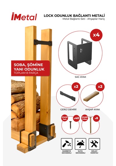 Lock Odunluk Bağlantı Metali Metal Bağlantı Seti - Ahşaplar Hariç