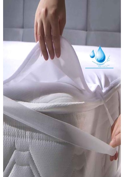 Evony 70x130 Cm Köşe Lastikli Sıvı Geçirmez Pamuk Bebe Alezi Beyaz