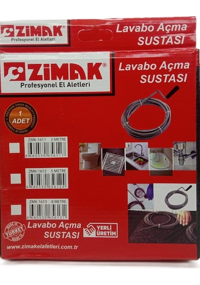 Zimak Lavabo Gider Açma Sustası 5m Zmk1612