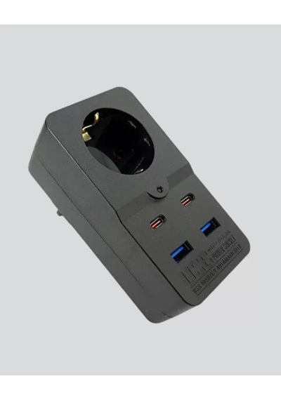 Isıya Dayanıklı Pc Gövdeli Akım Korumalı Priz 4 Usb Yeni Nesil