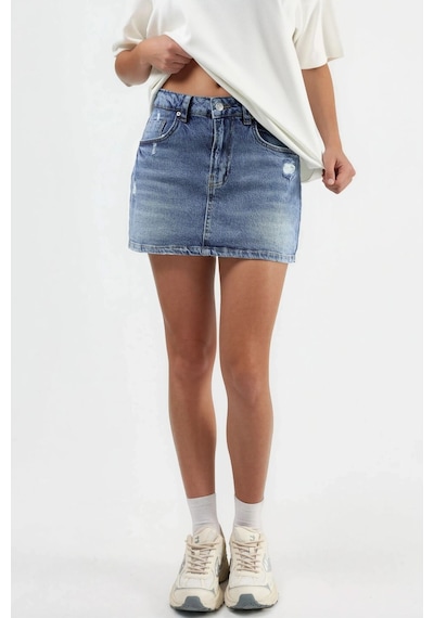 Hiccup Denim Şort Etek Açık Mavi Denim