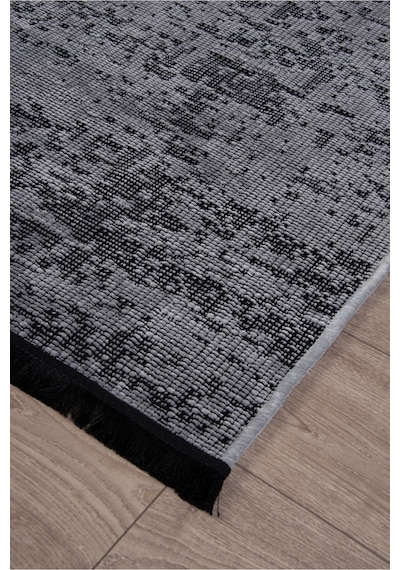 Gri Şönil Kilim Makinede Yıkanabilir Kaymaz Taban Halı Yolluk Gri