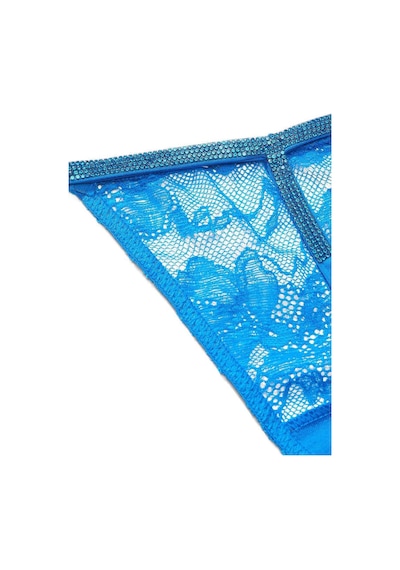 Victoria's Secret Işıltılı Askılı Dantelli V-string Külot Mavi Şok