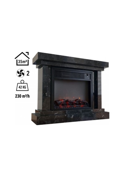 Elektrikli Fanlı Şömine Medium 1500w / 3000w Lotus Desenli Lotus