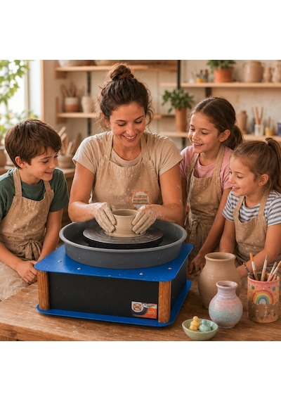 Masaüstü Çömlek Tornası 200 Rpm Ayarlanabilir Delrin Tabla 220v Seramik Yapım Makinesi