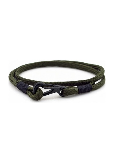 Metal Kancali Haki Yeşil Sarma Paracord Erkek Bileklik Bt415 Çok Renkli