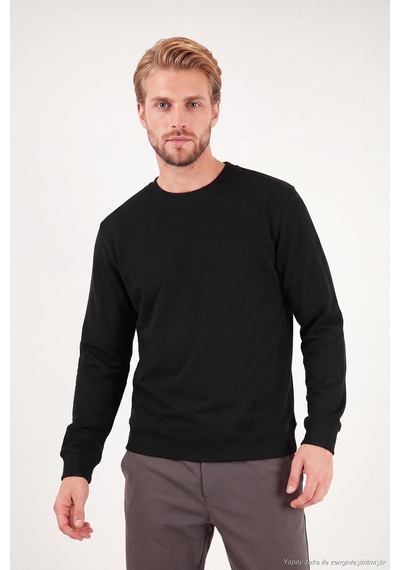Buratti Pamuklu Relaxed Fit Bisiklet Yaka Sweat Erkek Sweat 5901257 Siyah