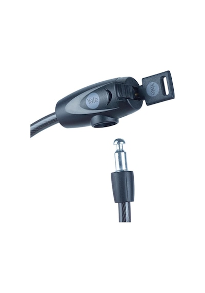 Yale Essential Kablolu Bisiklet Kilidi 10mm - Anahtarlı Gri