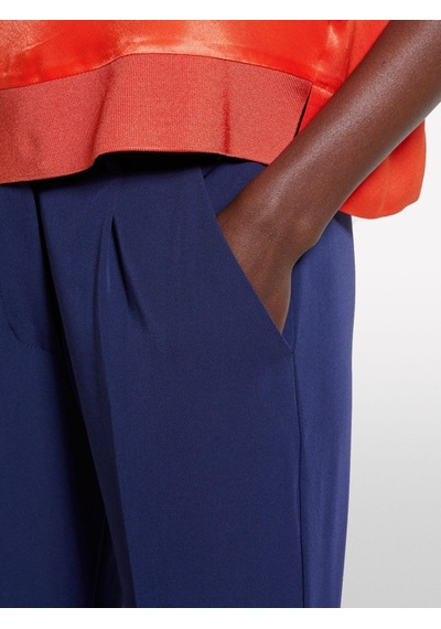 Sisley Viskoz Karışımlı Beli Lastikli Pantolon Kadın Lacivert Pantolon - 325p4kvxl5cm7