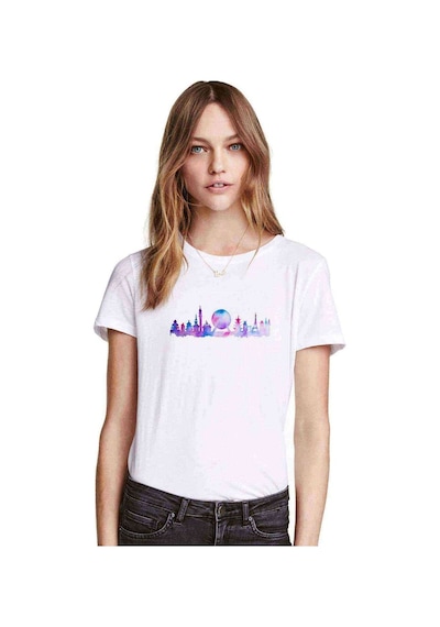 Silhouette Orlando Future Theme Park Kadın Beyaz Tshirt