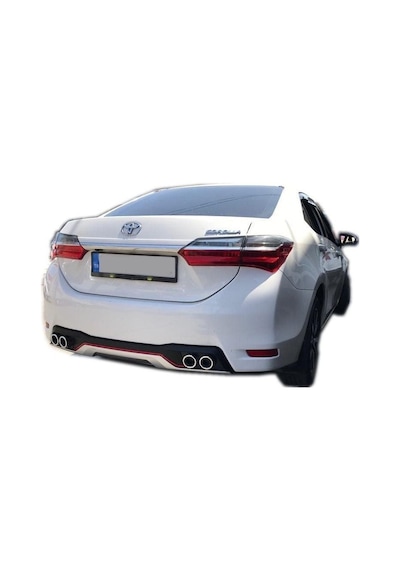 Toyota Corolla Uyumlu Difüzör Egsoz Görünümlü Kırmızı Şeridli