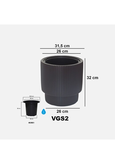 Vega Saksı 2 No Siyah 20 Lt