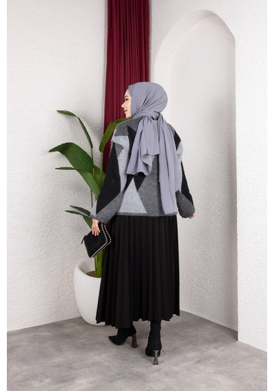 Hira Life Fashion Kadın Önü Düğmeli Şardonlu Cepli Ve Baklava Desenli Triko Hırka Siyah Siyah Hira Life Fashion Kadın Önü Düğmeli Şardonlu Cepli Ve Baklava Desenli Triko Hırka Siyah Siyah