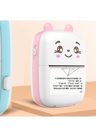 Homyl Mini Cep Yazıcısı Termal Yazıcı Etiketler Pembe-beyaz
