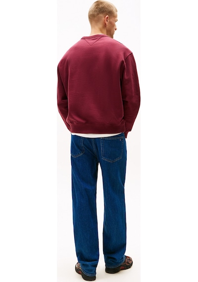 Tommy Jeans Bisiklet Yaka Bordo Erkek Sweatshırt Dm0dm22087xıu Tjm Rlx Boucle Fnt Pl Bordo