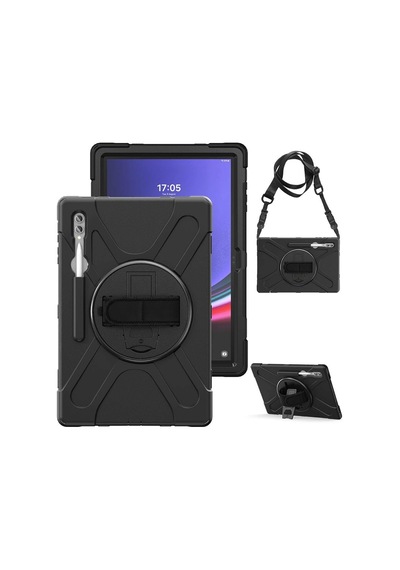 Samsung Galaxy Tab S11 Ultra Sm-x930 X936b İle Uyumlu Kılıf Silikon Ayarlanabilir Standlı Darbe Korumalı Askılı Tank Tablet Kılıfı Belirtilmemiş