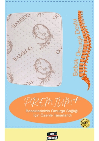 Bamboo Ortopedik Sünger Bebek Çocuk Yatağı Anne Yanı Bebek Yatak 70 X 110