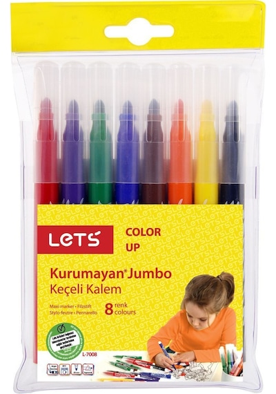 Lets L-7008 Jumbo Keçeli Kalem 8 Renk