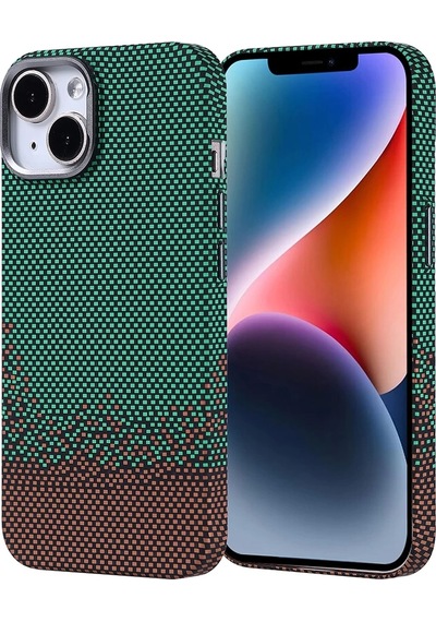 Apple Uyumlu iPhone 14 Kılıf M-safe Şarj Özellikli Karbon Fiber Görünümlü Zore Nekst Kapak Çok Renkli