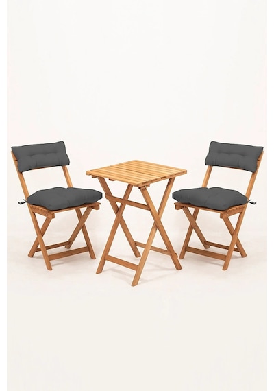 Sırt Ve Oturak Minderli Balkon Bahçe Mutfak 3'lü Bistro Set Katlanır Masa-sandalye 50x50 Masalı Antrasit Sırt Ve Oturak Minderli Balkon Bahçe Mutfak 3'lü Bistro Set Katlanır Masa-sandalye 50x50 Masalı Antrasit