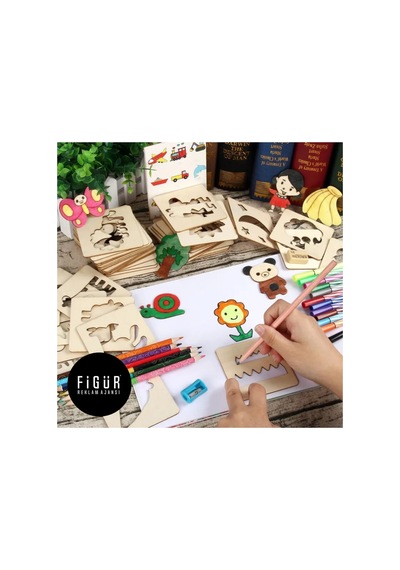 Kk Swords Montessori Çocuklar Boyama Eğitici Ahşap Şablonlar Yap Boz Oyuncak