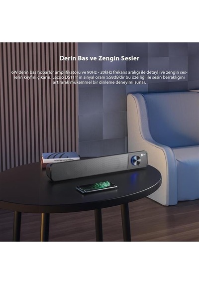 Lecoo Ds111 6w Kablolu Bluetooth Stereo Tv Monitör Soundbar Hoparlör