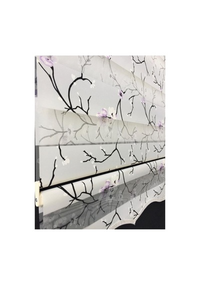 Lavanta Desenli Zebra Stor Perde Beyaz - 107260945 Beyaz
