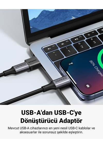 Ugreen Usb-c To Usb-a Adaptör 2 Adet , Usb-a Dişi Type-c Erkek Dönüştürücü, 45275