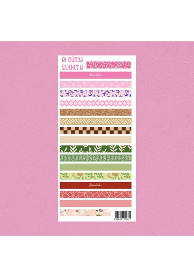M61 Renkli Bantlar - 2 İslami Sticker Seti Çok Renkli
