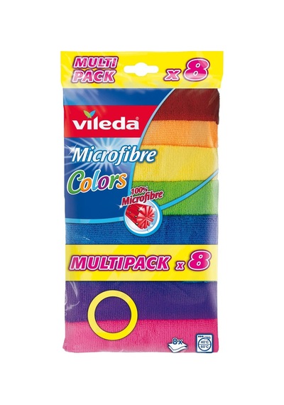 Vileda Colors Mikrofiber Bez 8'li - Renkli Ve Etkili Temizlik Tarı