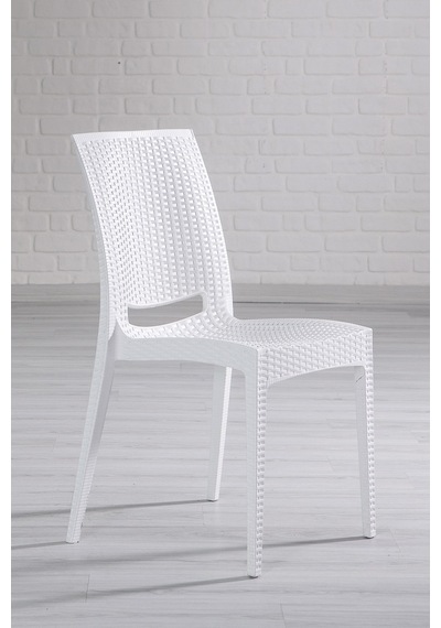 2 Adet Rattan Beyaz Sandalye / Balkon-bahçe-teras Beyaz