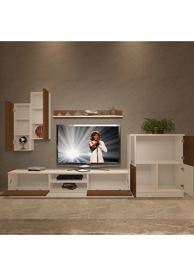 Decoraktiv Eko 6b Mdf Dvd Tv Ünitesi Tv Sehpası Beyaz - Ceviz