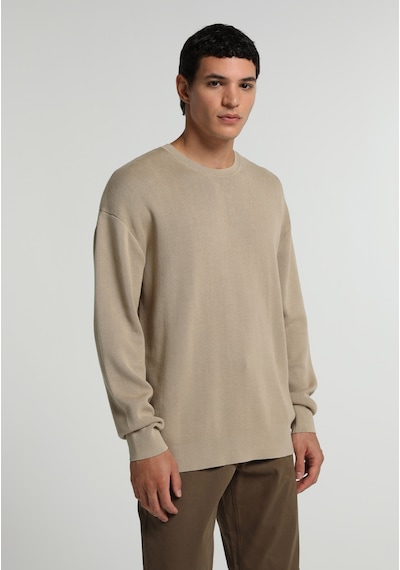 Colin's Colins Relaxed Fit Yuvarlak Yaka Düz Erkek Bej Kazak Cl1082155 Q1.v2 Beı