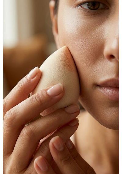 Makyaj Süngeri Krem Beauty Blender Fondöten Ve Kapatıcı Uygulama Süngeri, 6 Cm