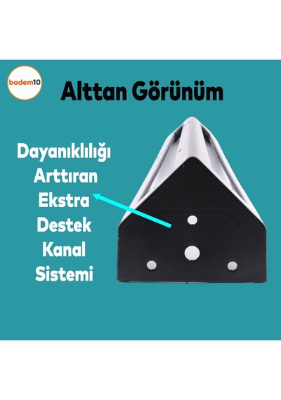 Badem10 Ovit Koltuk Baza Sehpa Masa Ayağı Metal Ayak 20 Cm Siyah 6395751
