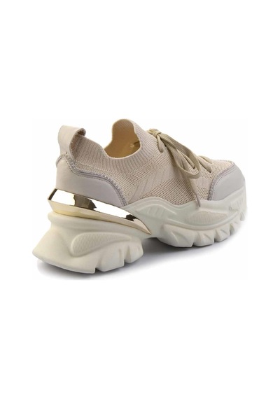 Bambi Krem Krem Leather Kadın Sneaker K01480004903 Krem
