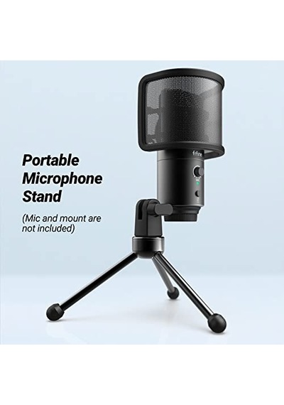 Fıfıne Kaymaz Kauçuk Ayaklı Masaüstü Mikrofonu İçin Tripod Standı, Sağlam Metal Yapı, Oyun, Podcasting, Toplantılar, Sohbet İçin Katlanabilir Masa Mikrofonu Standı