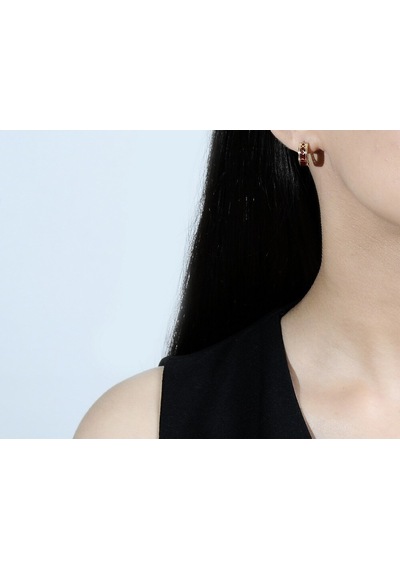 Diamond Line - Gülaylar - Sarı Altın 14 Ayar Trend Küpe N11.9244