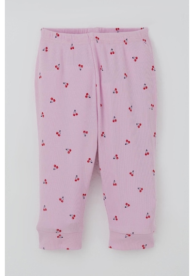 Breeze Kız Bebek Pijama Takımı Omuzdan Patlı Kiraz Desenli 4 Ay-1 Yaş, Pembe Pembe