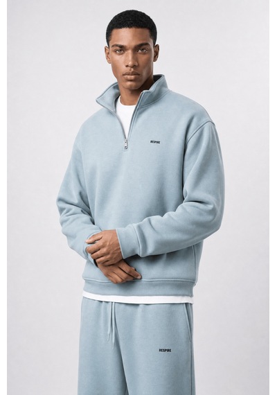 Erkek Respire Basic Half Zip Oversize Sweatshirt Prada