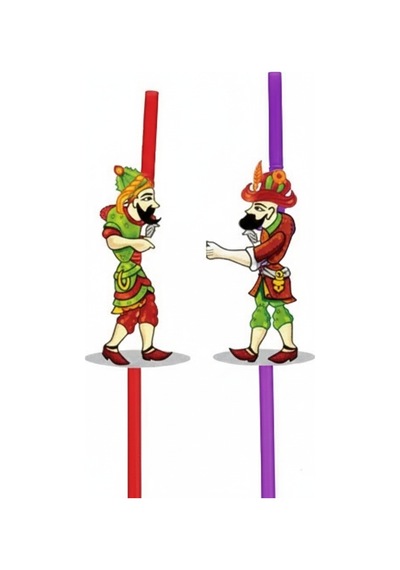 Hacivat Karagöz Temalı 10'lu Artistik Pipet Ramazan Parti Süsü Diğer