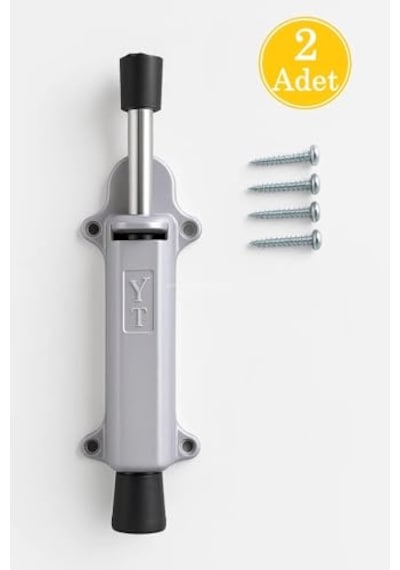 Kapı Stoperi Gri Renkli 4 Vida Dahil Dayanıklı Metal Kolay Montajlı Modern Tasarımlı Kapı Tutucu Estetik Ve Ergon