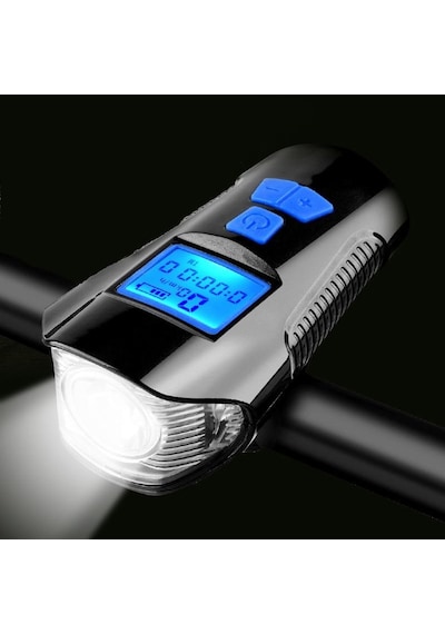 Schulzz Bkl005 T6 Led 1000 Lümen Kornalı Ve Hız Göstergeli Su Geçirmez Usb İle Şarj Edilebilir Bisiklet Farı 001