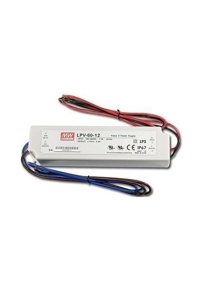 LPV-60-12  12VDC 5.0Amp IP67  MEANWELL GÜÇ KAYNAĞI