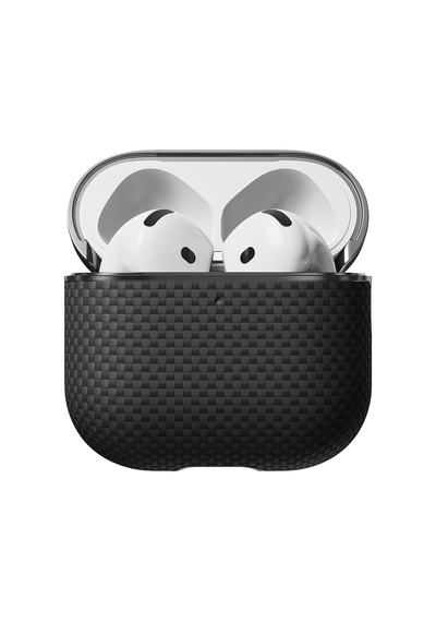 Apple Uyumlu AirPods Pro 2 Kılıf 1500d Aramid Fiber Pitaka Ultra-slim Classic Serisi Black-grey Twill Siyah-gri