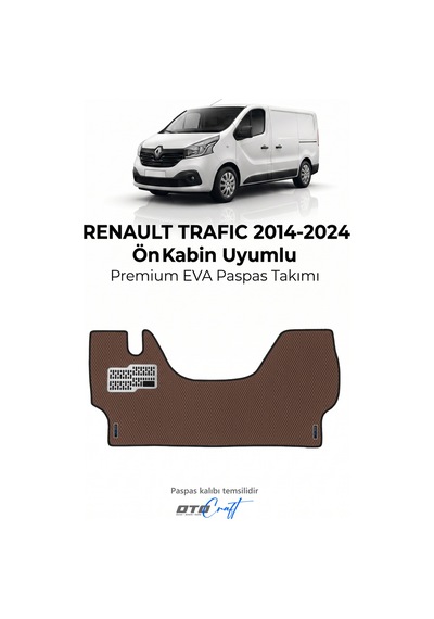 Otocraft Renault Trafic 2014-2024 Uyumlu Taba 3d Havuzlu Eva Ön Kabin Paspası Tek Parça Araca Özel